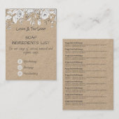 Kraft-Rose-Seife Duftstoffe Inhaltsstoffe Visitenkarte (Vorne/Hinten)