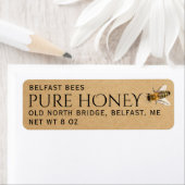 Kraft Rücksendeadresse Honey Label mit Biene (Insitu)