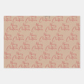 Kraft Rustic Frohe Weihnachten Schwarz Grün Geschenkpapier Set (Vorderseite 2)