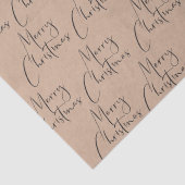 Kraft Rustic Frohe Weihnachtsschrift Seidenpapier (Detail)