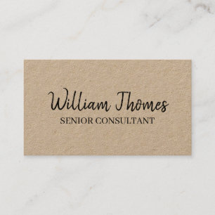 Kraft Rustic Handschrift Minimal Branding Stil Visitenkarte