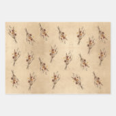 Kraft Rustic Press Paper Blume Geschenkpapier Set (Vorderseite)