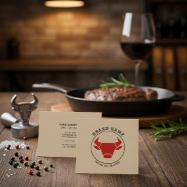 Kraft Rustic Vintage Catering Square Business Card Quadratische Visitenkarte