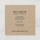 Kraft Rustic Vintage Logo Catering Visitenkarte (Rückseite)