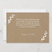 Kraft & Rustic Wedding Dankeschön Karte (Rückseite)