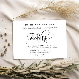 Kraft, rustikal, modern, elegante Script Wedding Einladung