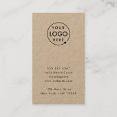 Kraft Rustikal | Vielen Dank Business Logo Modern Rabattkarte (Rückseite)