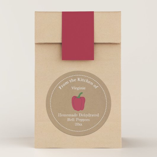 Kraft Rustikale dehydrierte Glockenbläser-Paprikas Runder Aufkleber