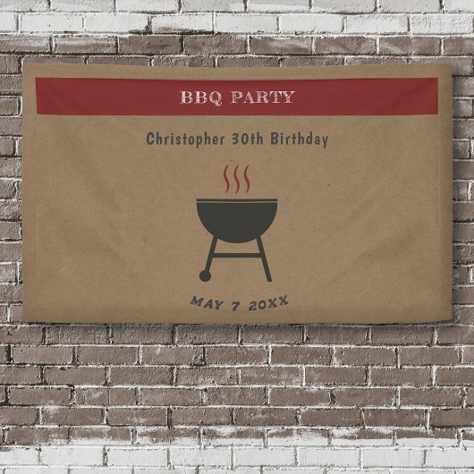 Kraft & Rustikale GRILLEN Party Geburtstag Banner