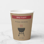 Kraft & Rustikale GRILLEN Party Geburtstag Pappbecher (Vorderseite)
