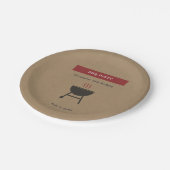 Kraft & Rustikale GRILLEN Party Geburtstag Pappteller (Schrägansicht)