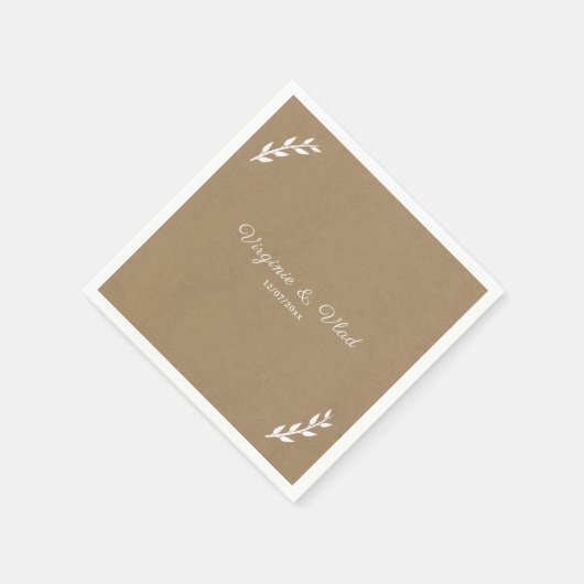 Kraft & Rustikale Hochzeit Napkins Serviette (Ecke)