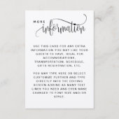 Kraft-, rustikale Hochzeitinformation Begleitkarte (Vorderseite)