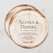 Kraft rustikale Hochzeitsholzmasse Einladung (Vorne/Hinten)