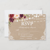 Kraft Rustikale Hochzeitspur UAWG w/Meal RSVP Karte (Vorderseite)