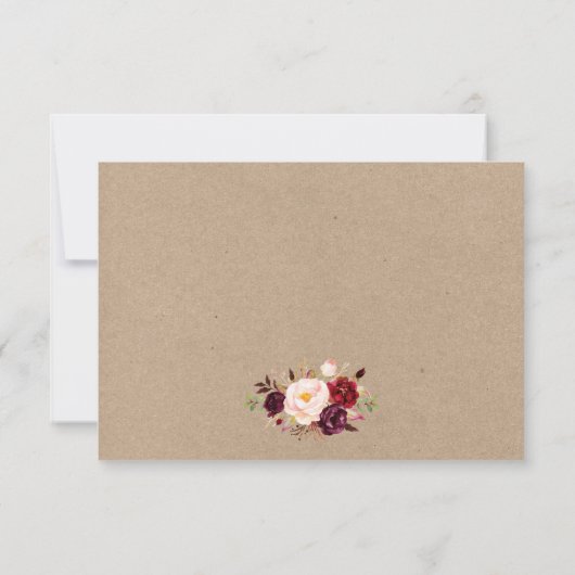 Kraft Rustikale Hochzeitspur UAWG w/Meal RSVP Karte (Rückseite)