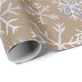 Kraft Rustikale, von Hand Gezeichnet Icy Blue Whit Geschenkpapier (Rolleneckpunkt)