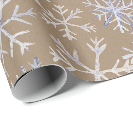 Kraft Rustikale, von Hand Gezeichnet Icy Blue Whit Geschenkpapier (Rolleneckpunkt)