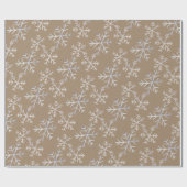 Kraft Rustikale, von Hand Gezeichnet Icy White Sno Geschenkpapier (Flach)