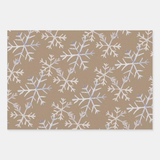 Kraft Rustikale, von Hand Gezeichnet Icy White Sno Geschenkpapier Set (Vorderseite 3)