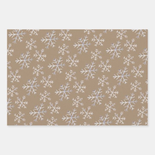 Kraft Rustikale, von Hand Gezeichnet Icy White Sno Geschenkpapier Set (Vorderseite 2)