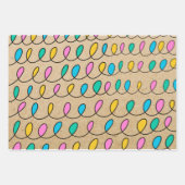 Kraft Rustikale Weihnachtsbeleuchtung Geschenkpapier Set (Vorderseite 2)