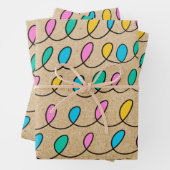 Kraft Rustikale Weihnachtsbeleuchtung Geschenkpapier Set (Beispiel)