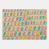 Kraft Rustikale Weihnachtsbeleuchtung Geschenkpapier Set (Vorderseite)