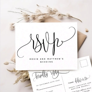 Kraft Rustikaler Stil, Moderne Schrift, RSVP Postkarte