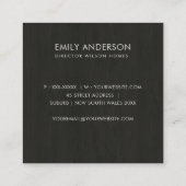 KRAFT RUSTISCHER BLUMENBIRDHOUSE REALTOR ANWESEN R QUADRATISCHE VISITENKARTE (Rückseite)