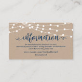 Kraft-Saitenleuchten, Navy Blue, Hochzeitdetails Begleitkarte (Vorderseite)