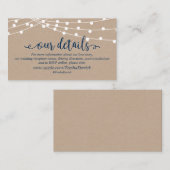 Kraft-Saitenlichter, Navy Blue Script, Unsere Deta Begleitkarte (Vorne/Hinten)