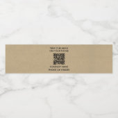 Kraft Scan Menü QR Code Restaurant Takeaway Wasserflaschenetikett (Einzelnes Label)