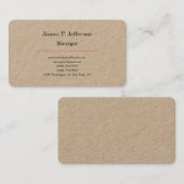 Kraft schlicht--minimalistisch anpassbar visitenkarte (Vorne/Hinten)