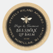 Kraft-/Schwarz-handgeschriebenes Benswachs-Lippche Runder Aufkleber (Vorderseite)