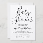 Kraft Script Baby Shower Einladung (Vorderseite)