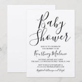 Kraft Script Baby Shower Einladung (Vorne/Hinten)