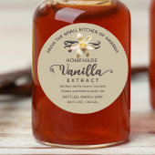Kraft Script Custom Homemade Vanilla Extrahieren L Runder Aufkleber