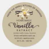Kraft Script Custom Homemade Vanilla Extrahieren L Runder Aufkleber (Vorderseite)