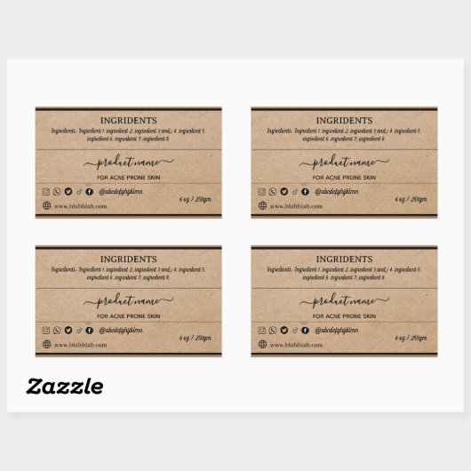 Kraft-selbstgemachte Seifenkennzeichnung Rechteckiger Aufkleber (Blatt)