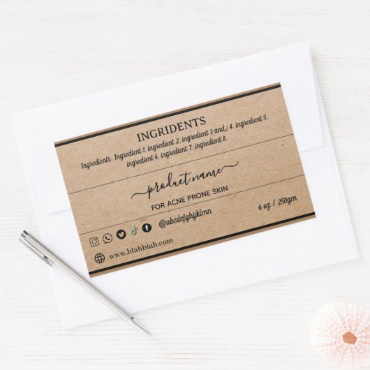 Kraft-selbstgemachte Seifenkennzeichnung Rechteckiger Aufkleber (Umschlag)