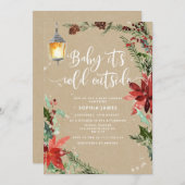 Kraft sieht Evergreen Baby draußen kalt aus Einladung (Vorne/Hinten)