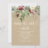 Kraft sieht Evergreen Baby draußen kalt aus Einladung (Vorderseite)