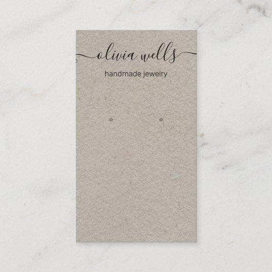Kraft Signature Script Earring Display Business Ca Visitenkarte (Vorderseite)
