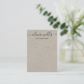 Kraft Signature Script Earring Display Visitenkarte (Stehend Vorderseite)