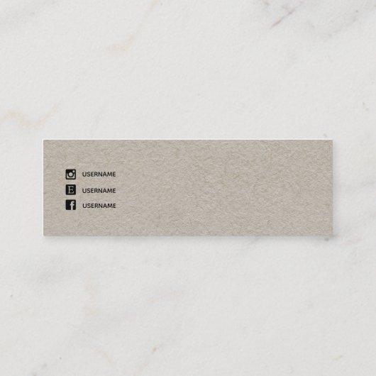 Kraft Signature Script Stud Earring Display Mini Mini Visitenkarte (Rückseite)