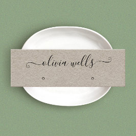 Kraft Signature Script Stud Earring Display Mini Mini Visitenkarte