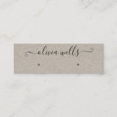 Kraft Signature Script Stud Earring Display Mini Visitenkarte (Vorderseite)