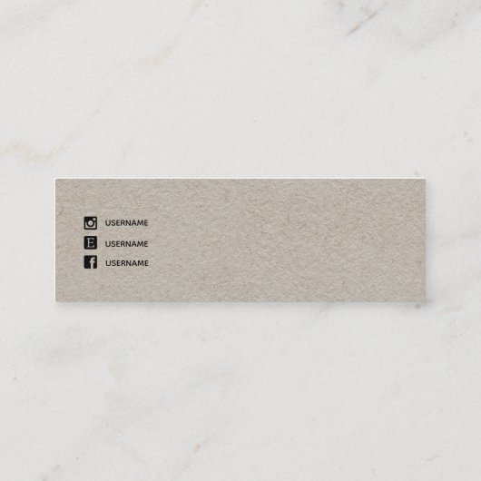 Kraft Signature Script Stud Earring Display Mini Visitenkarte (Rückseite)