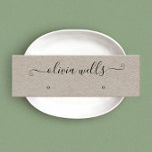 Kraft Signature Script Stud Earring Display Mini Visitenkarte